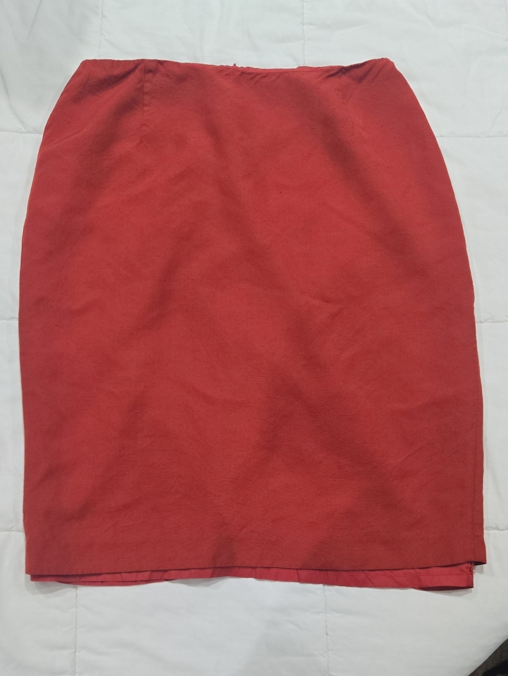 Tahari Coral-Red Pencil Skirt